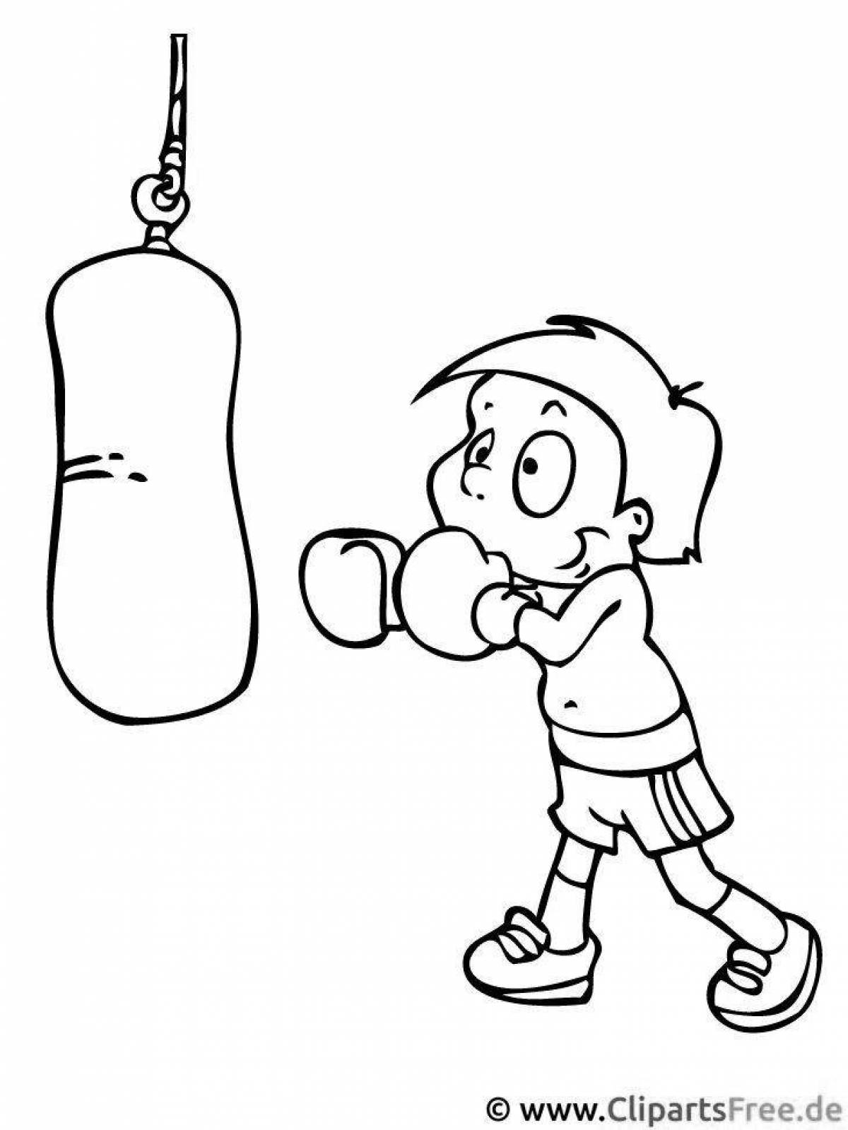 Gorgeous boxer coloring page