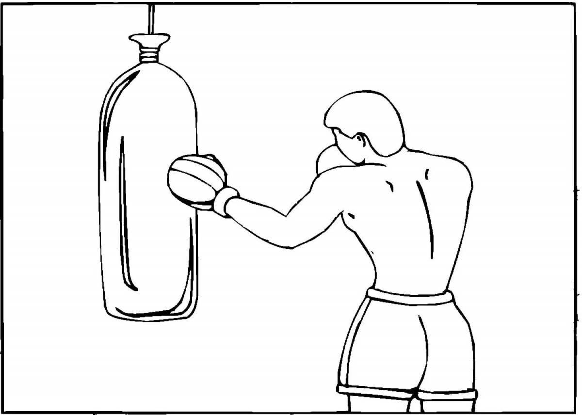 Coloring book outstanding boxer