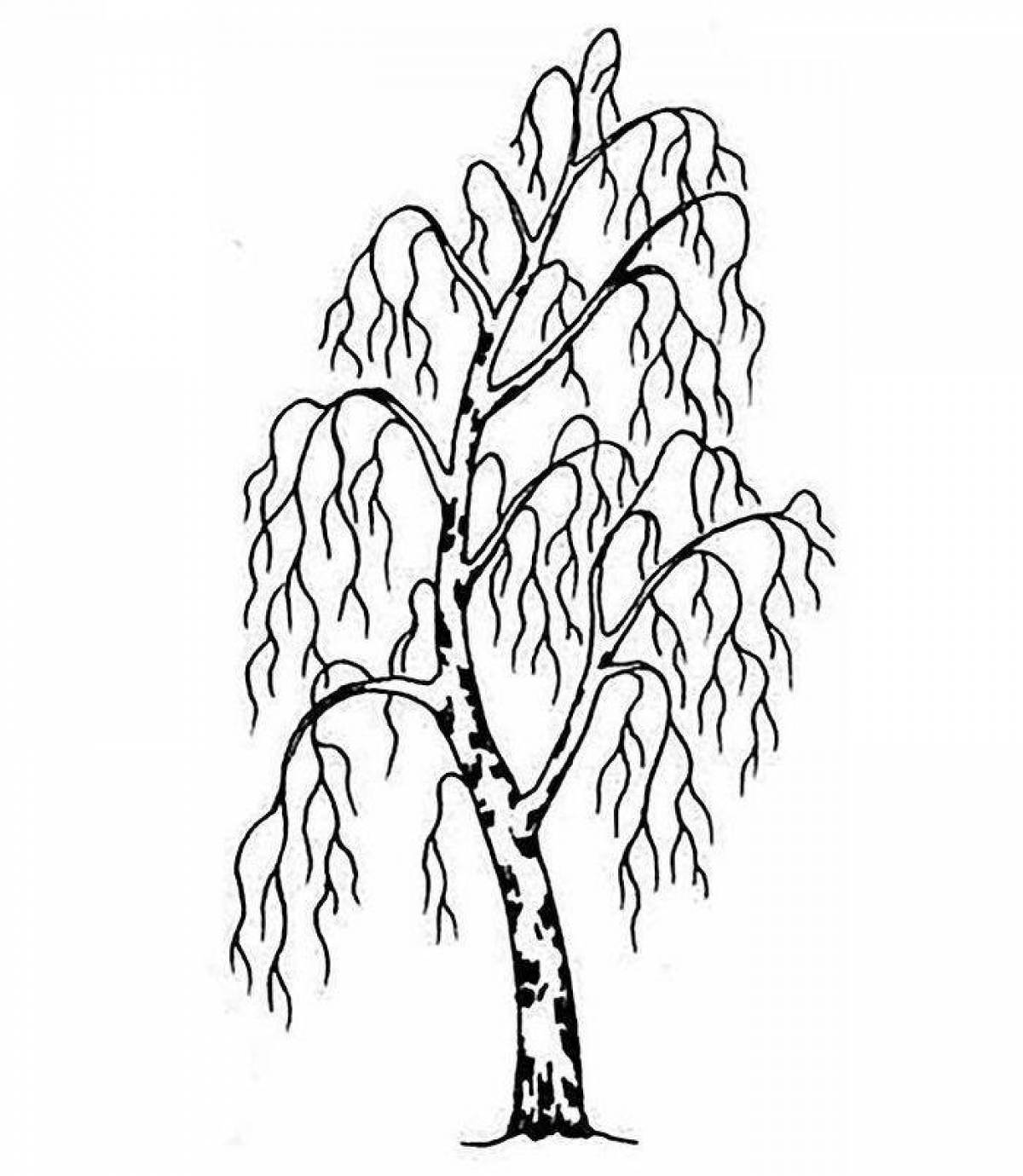 Glitter birch coloring page