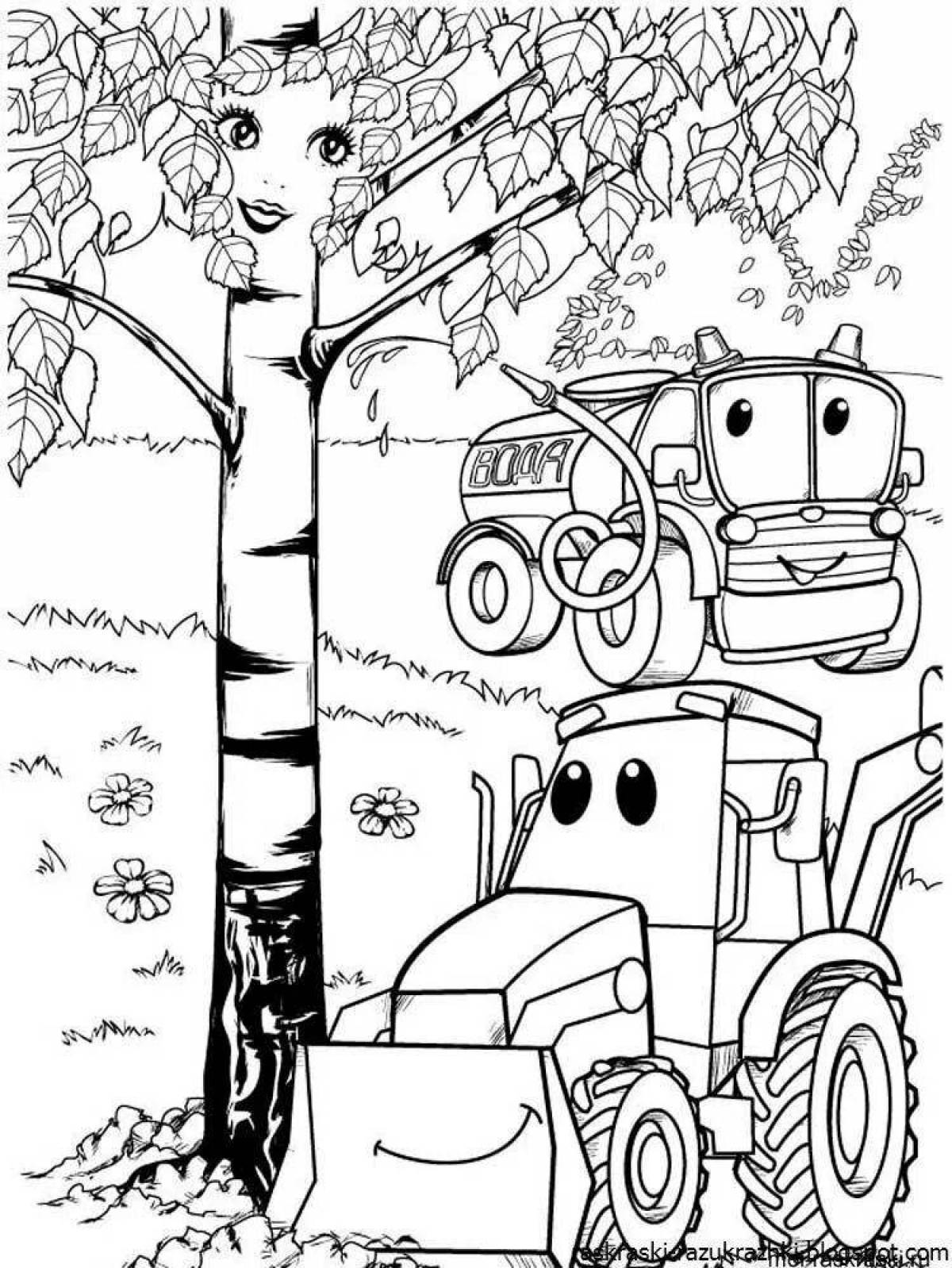 Animated birch coloring page