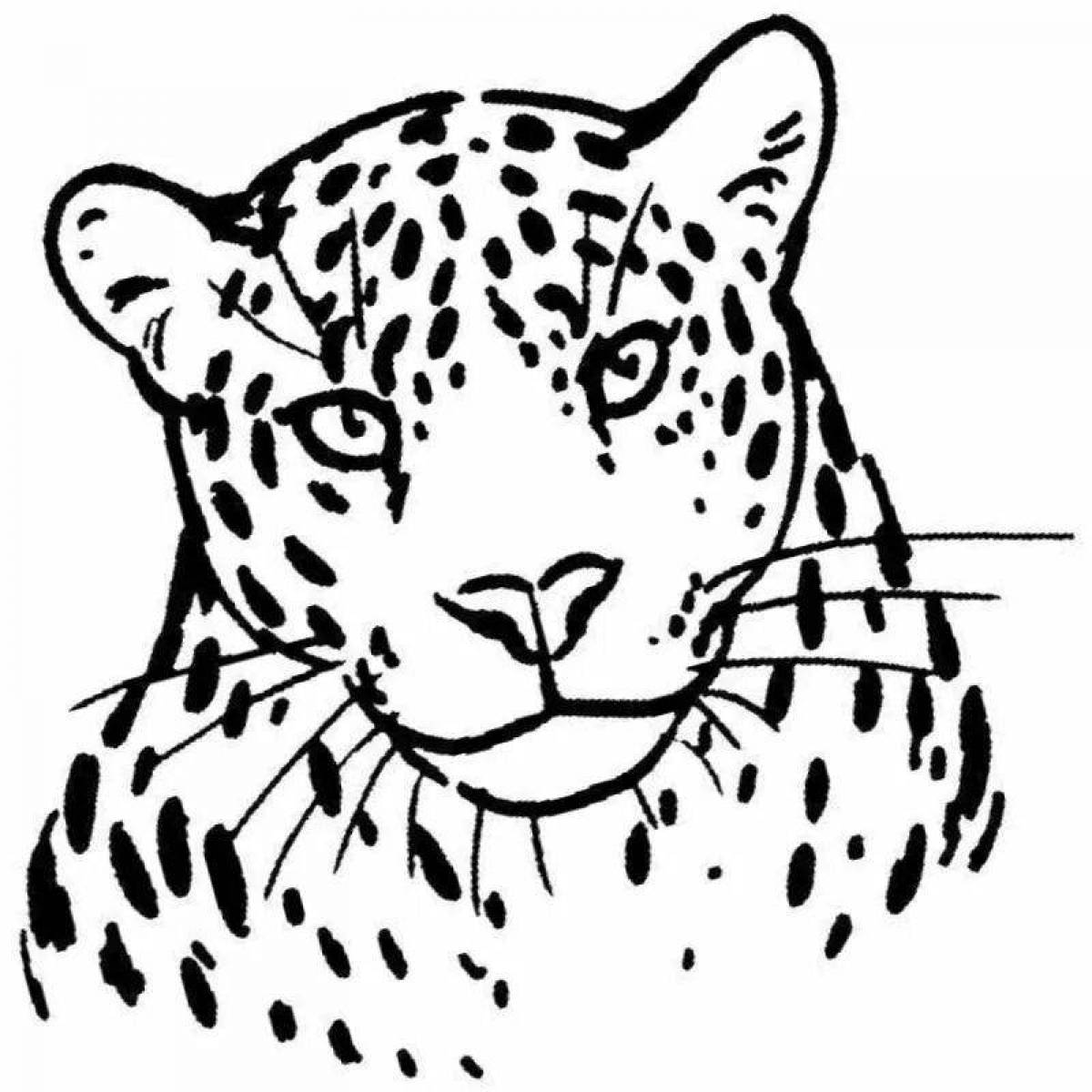 Gorgeous leopard coloring page