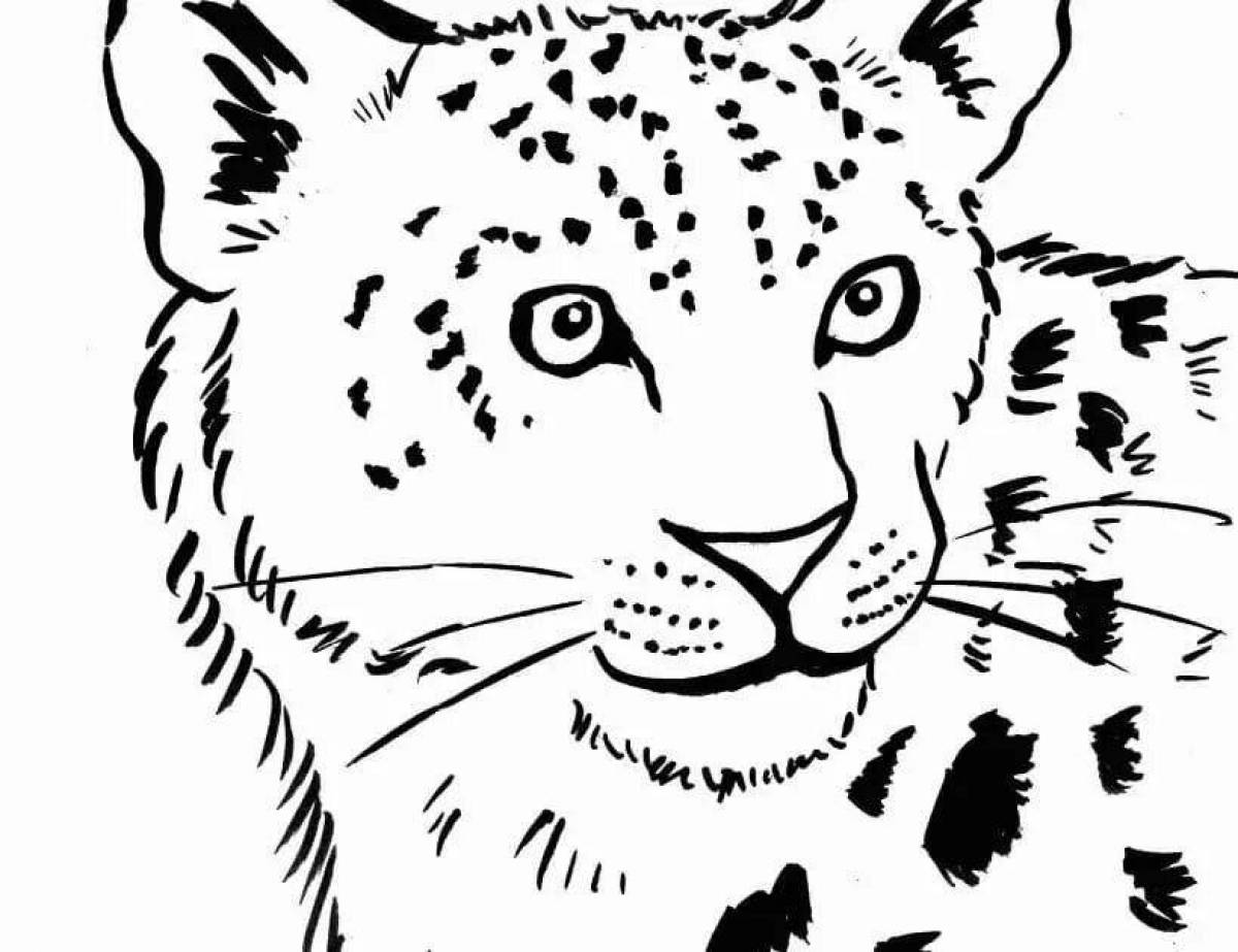 Exquisite leopard coloring page