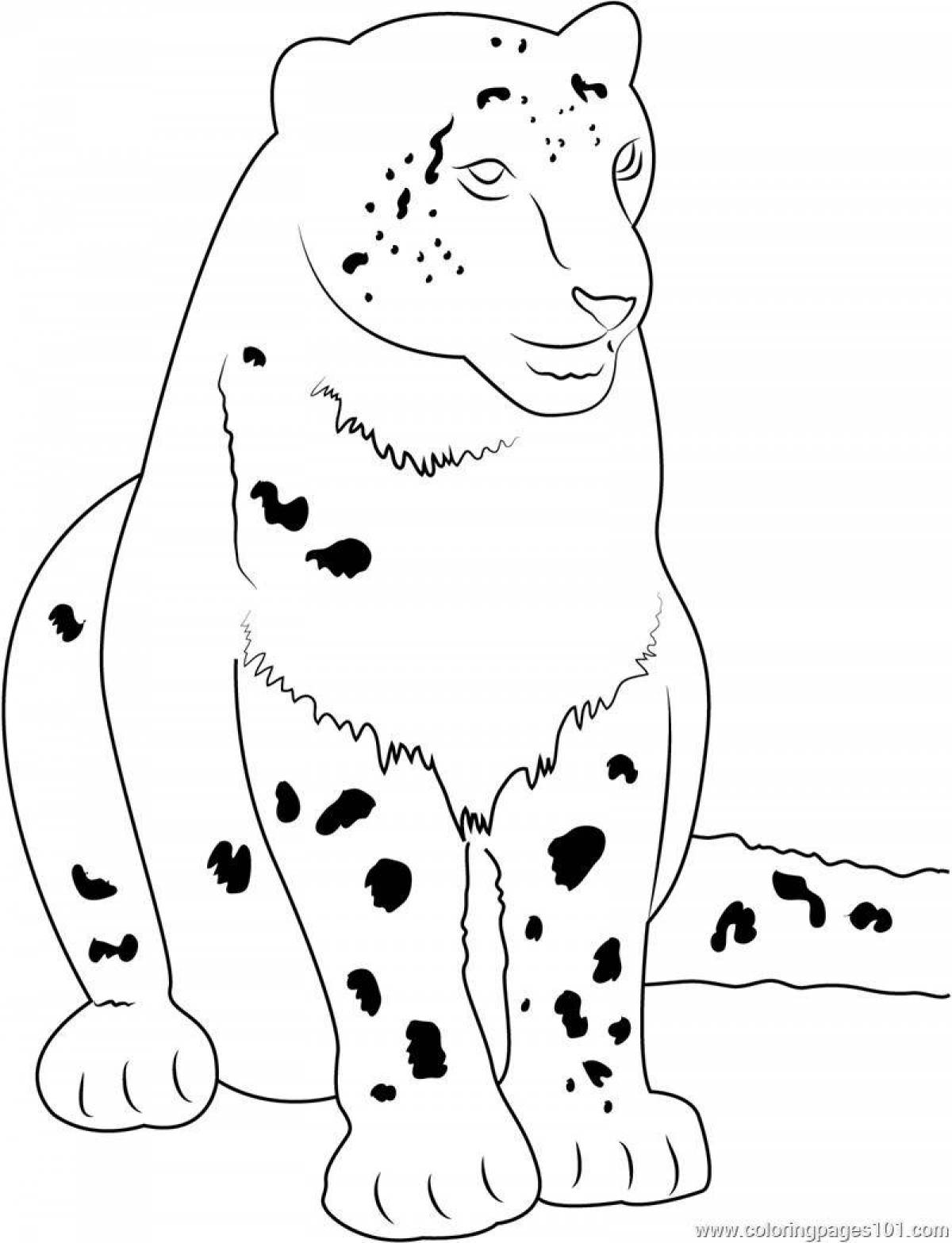 Очаровательная раскраска леопарда
