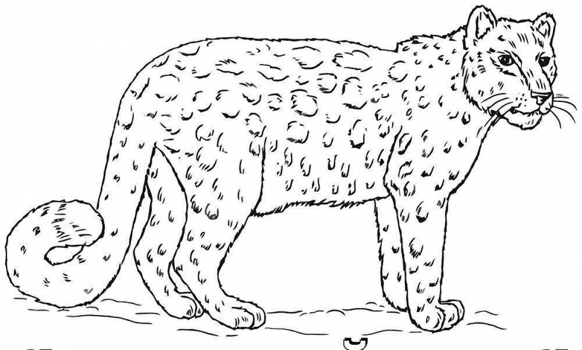 Coloring page striking leopard
