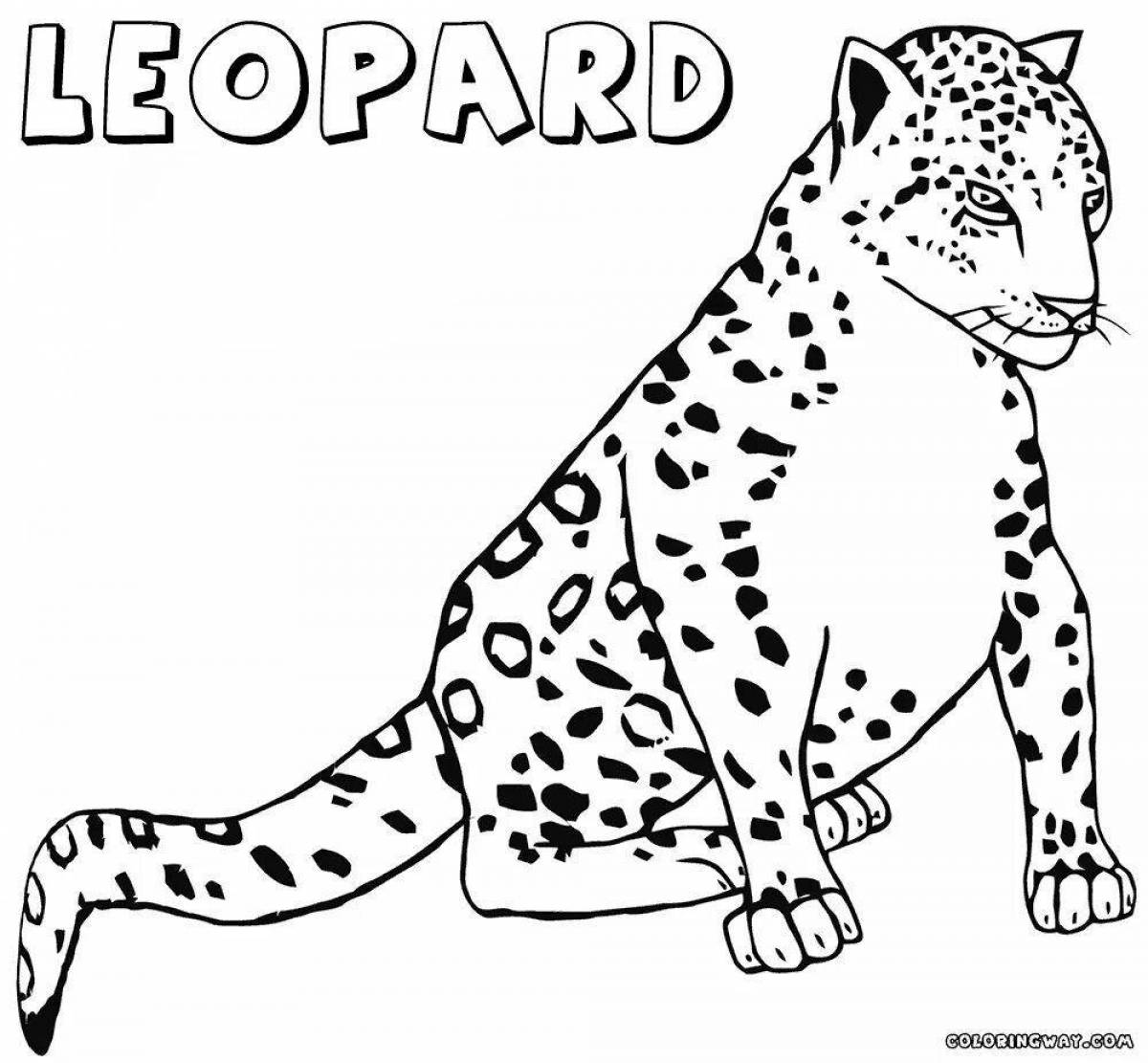 Shiny leopard coloring page