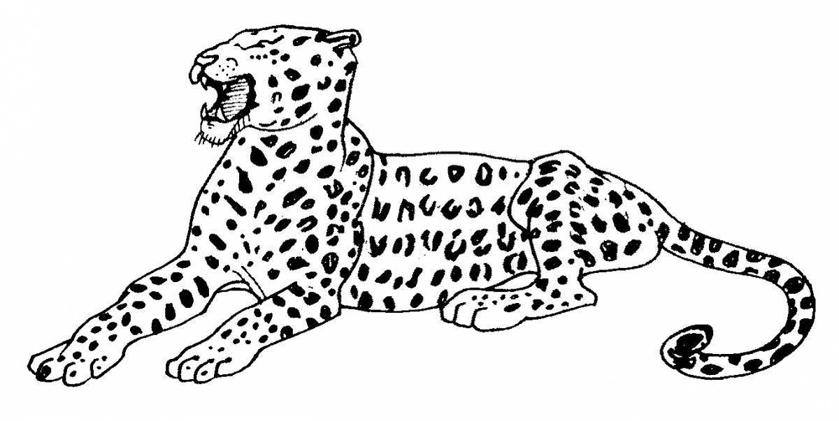 Awesome leopard coloring page