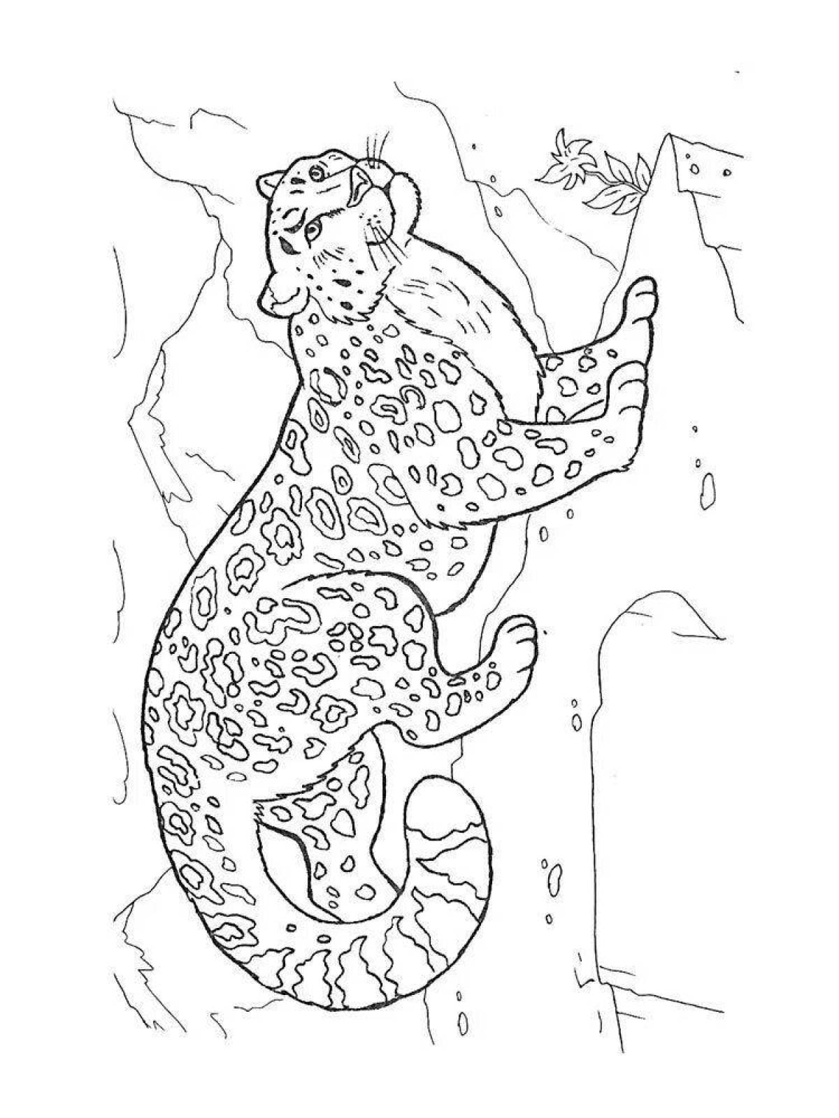 Impressive leopard coloring page