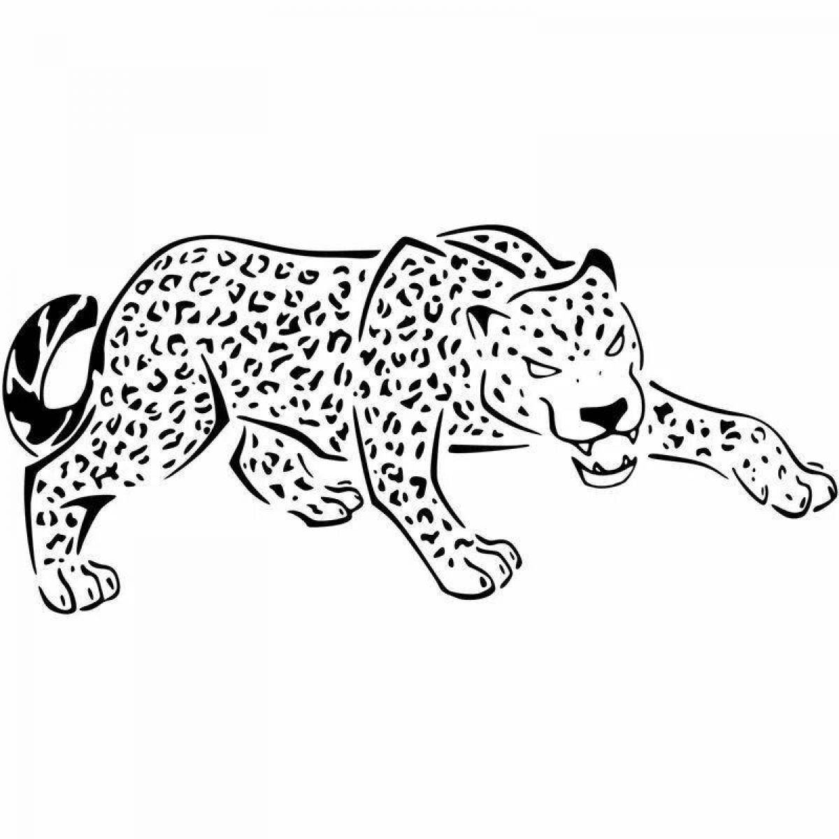 Unique leopard coloring page