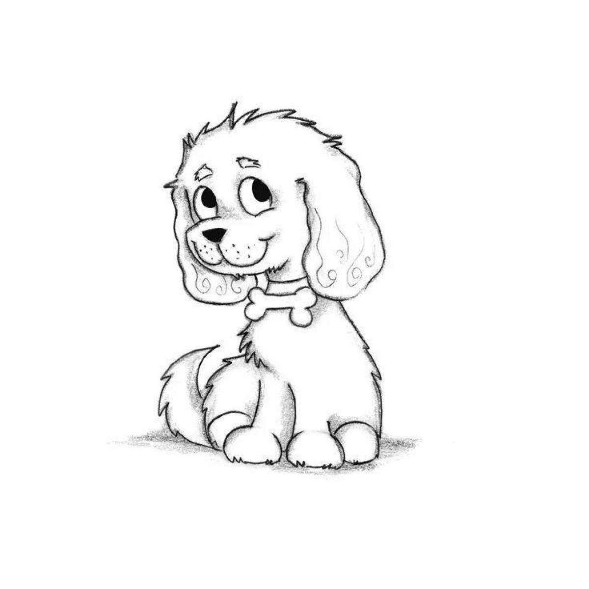 Animated spaniel coloring page