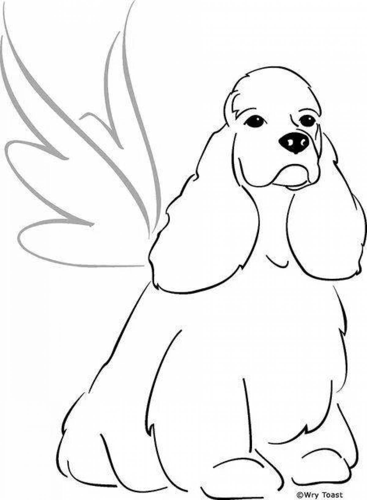 Coloring page energetic spaniel