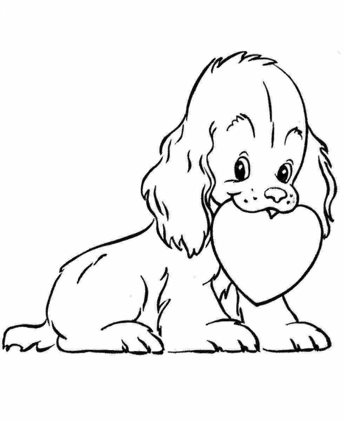Coloring page fat spaniel