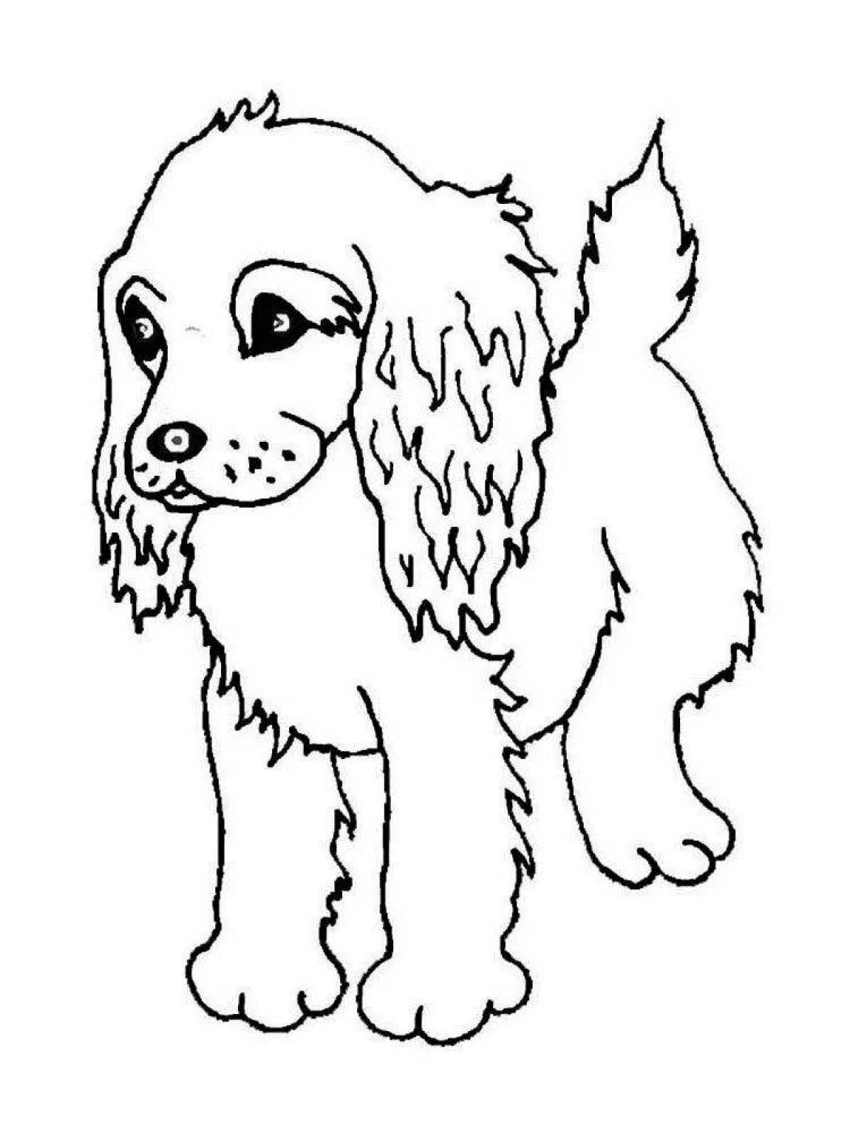 Coloring page unexpected spaniel