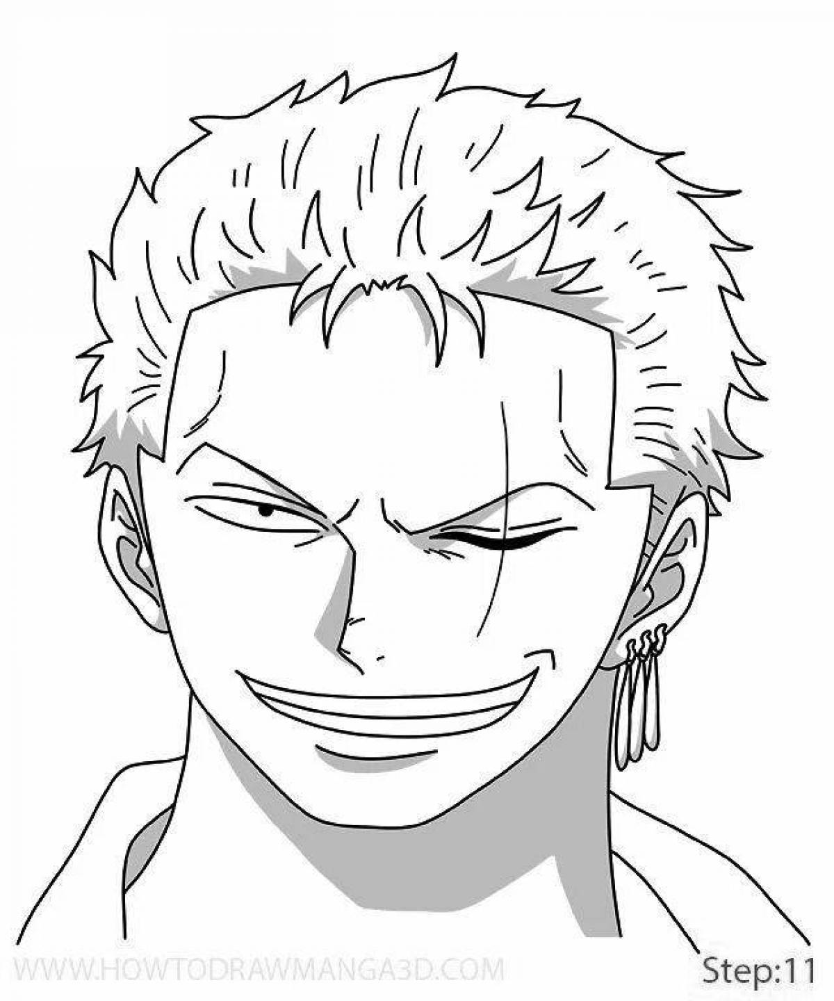 Animated zoro coloring page