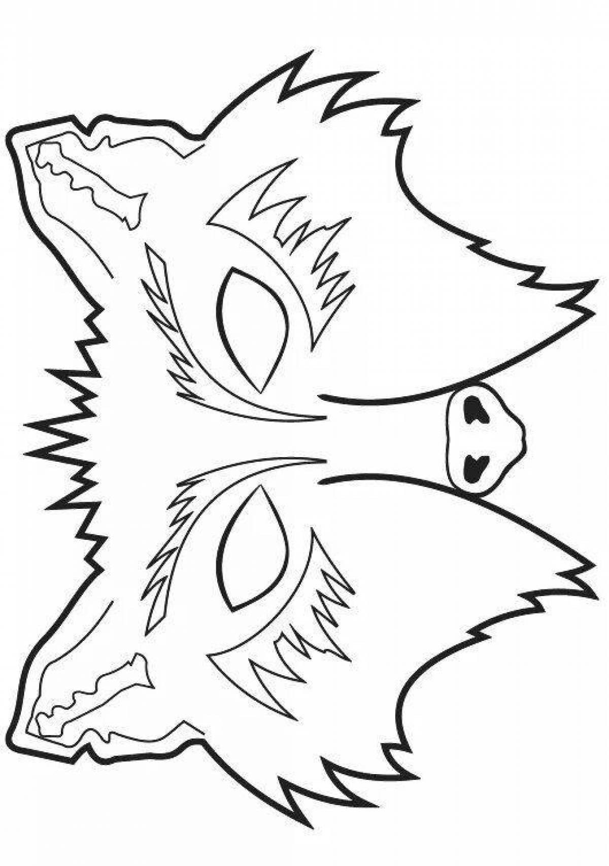 Coloring wolf mask