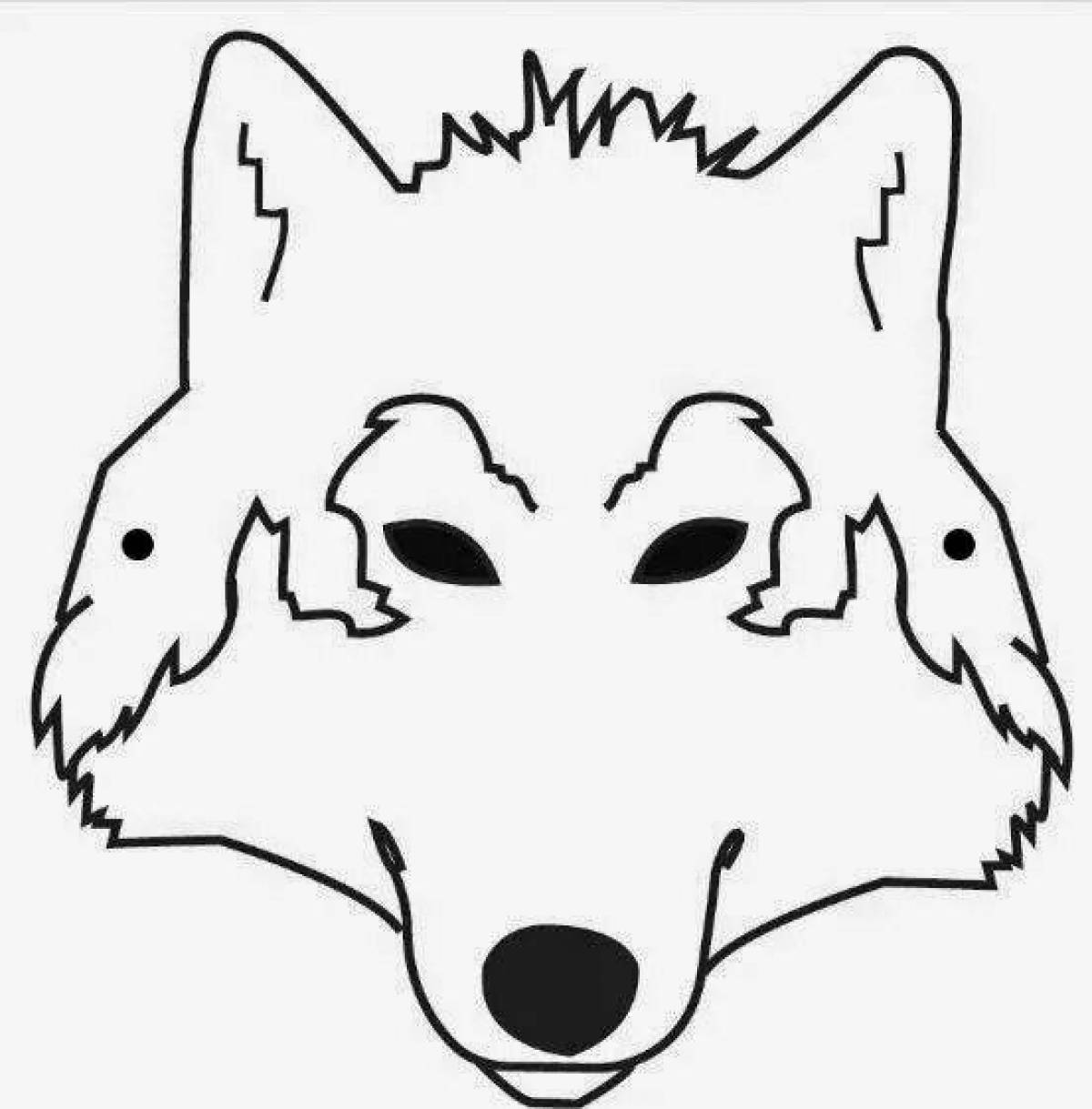 Exquisite wolf mask coloring book