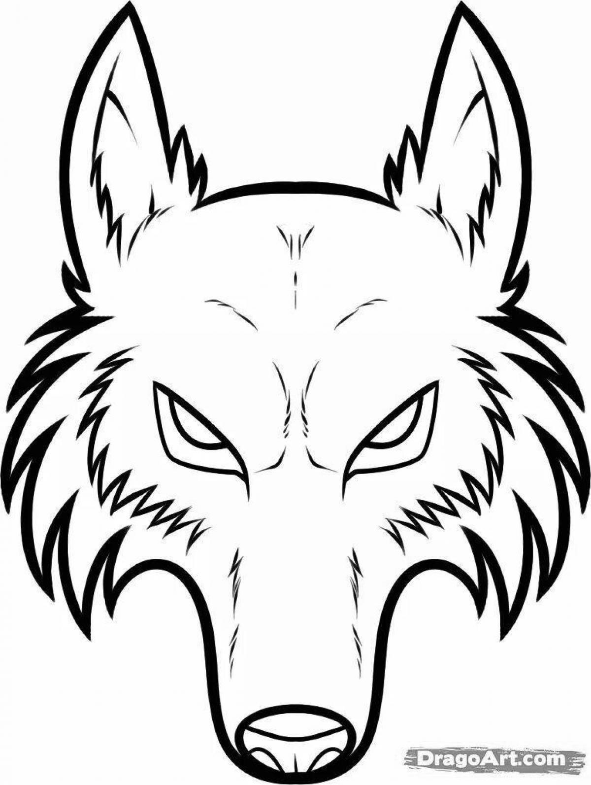 Невероятная раскраска маска волка