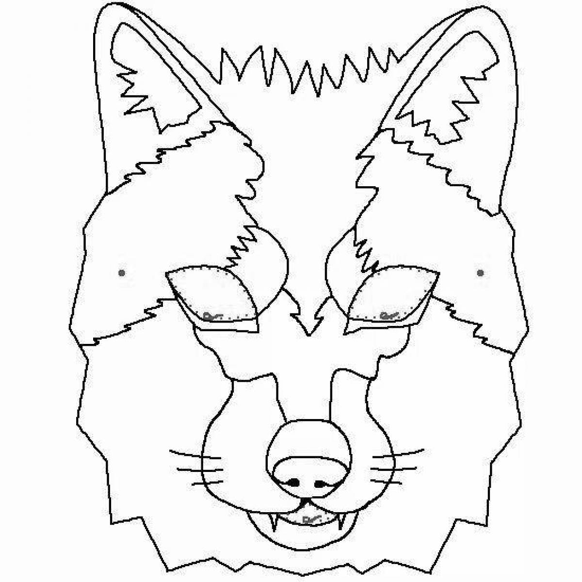 Excellent wolf mask coloring book