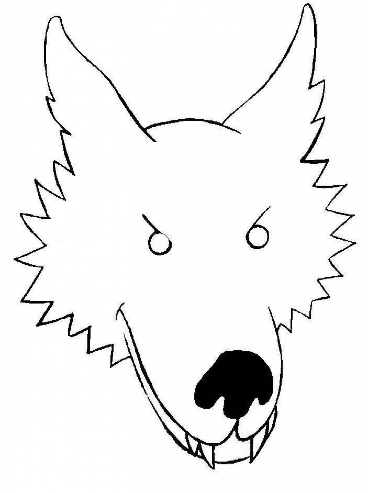Великодушная раскраска маска волка