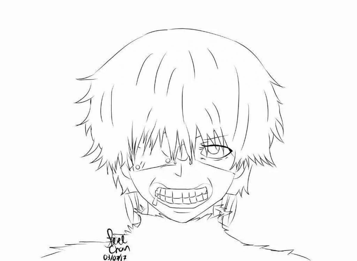 Coloring book charming anime ghoul