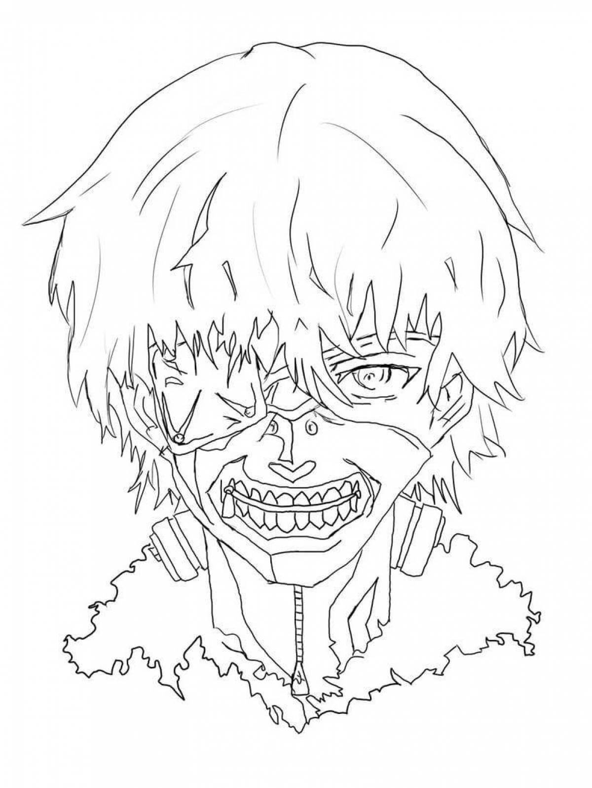 Awesome anime ghoul coloring page