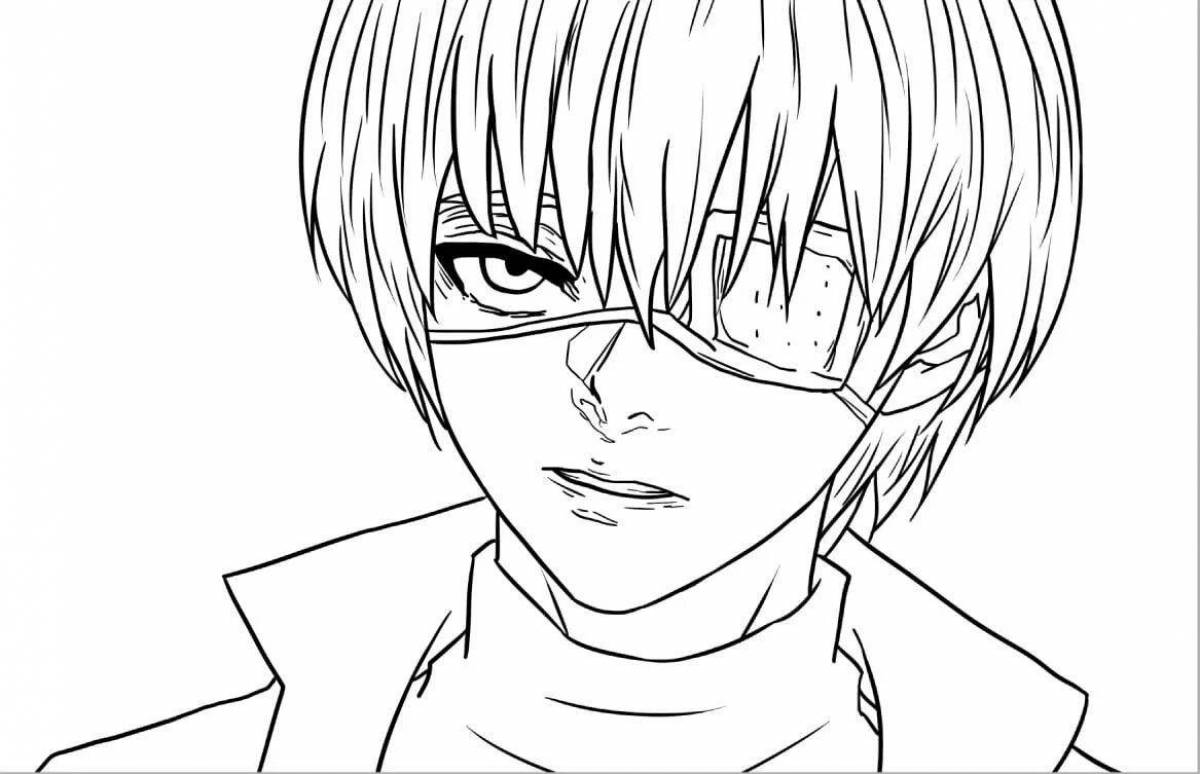 Colouring peaceful anime ghoul