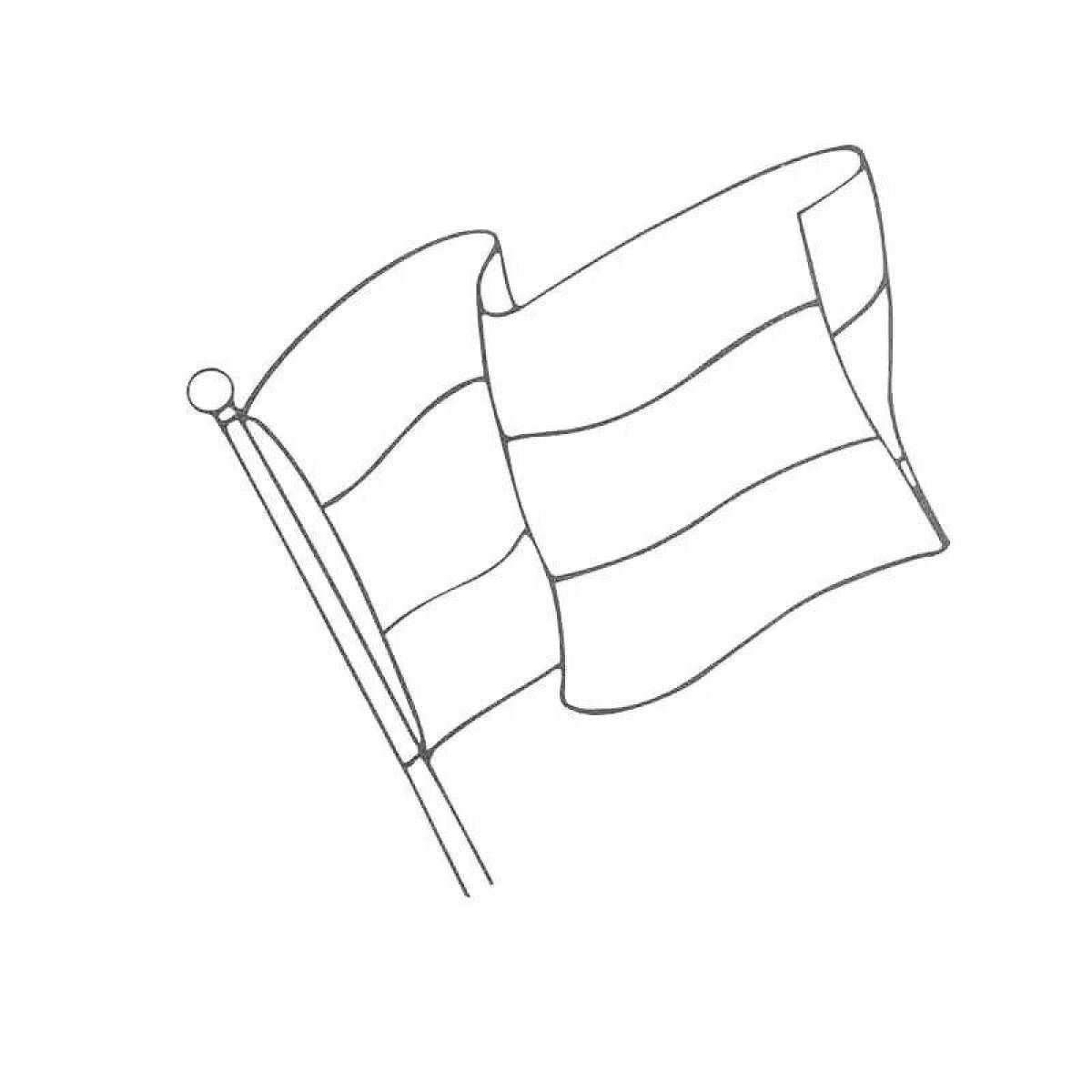 Coloring page stylish russian flag