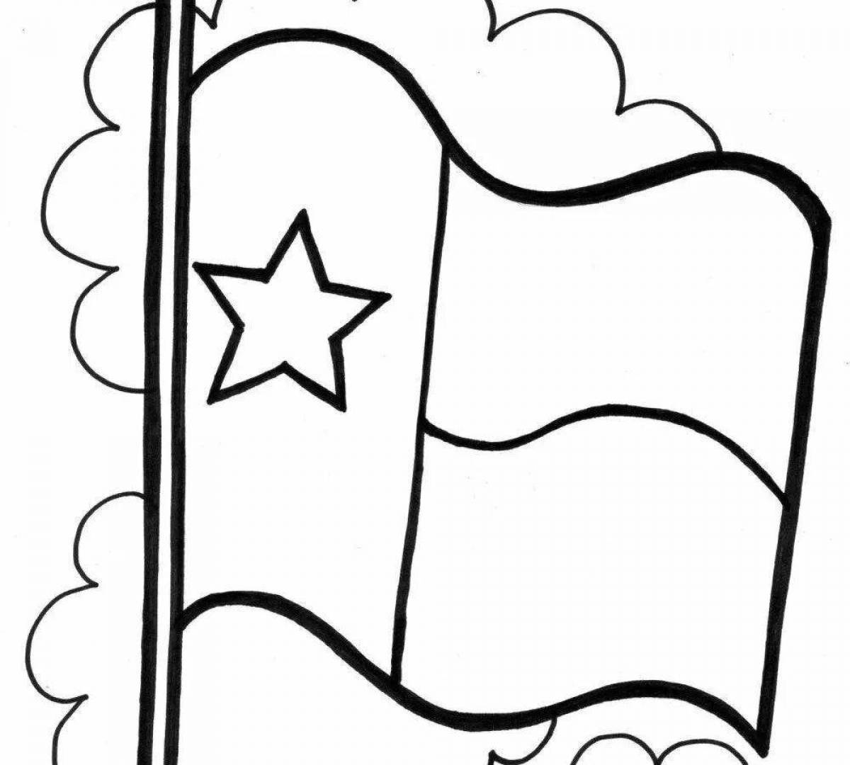 Coloring page inviting Russian flag