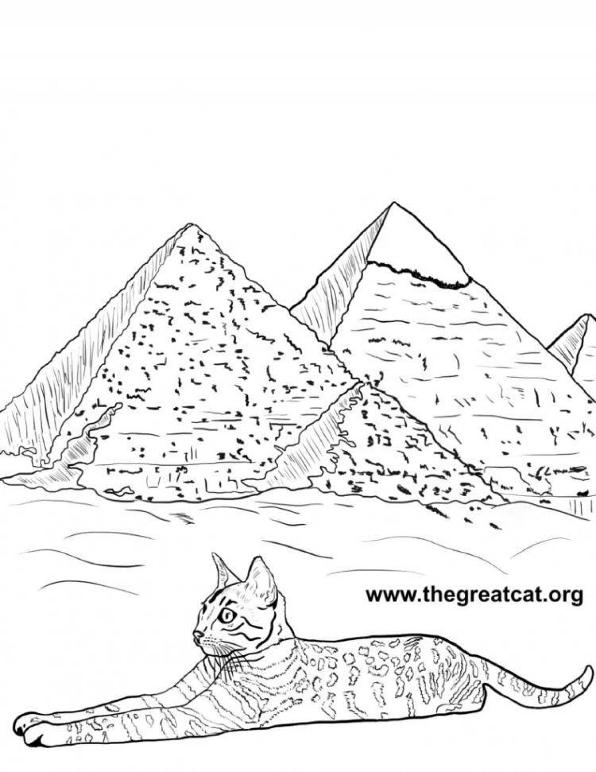 Coloring page gorgeous egyptian cat