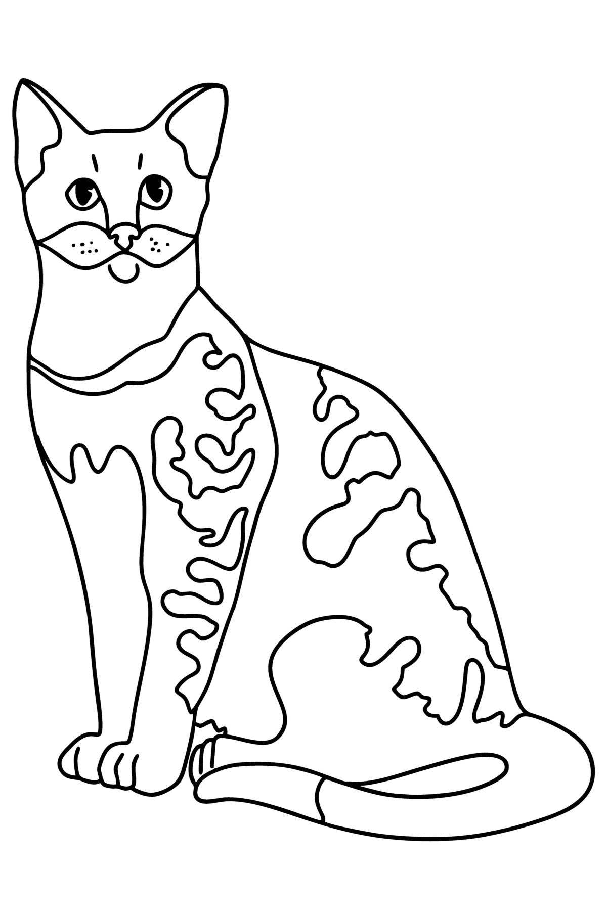 Очаровательная египетская кошка-раскраска