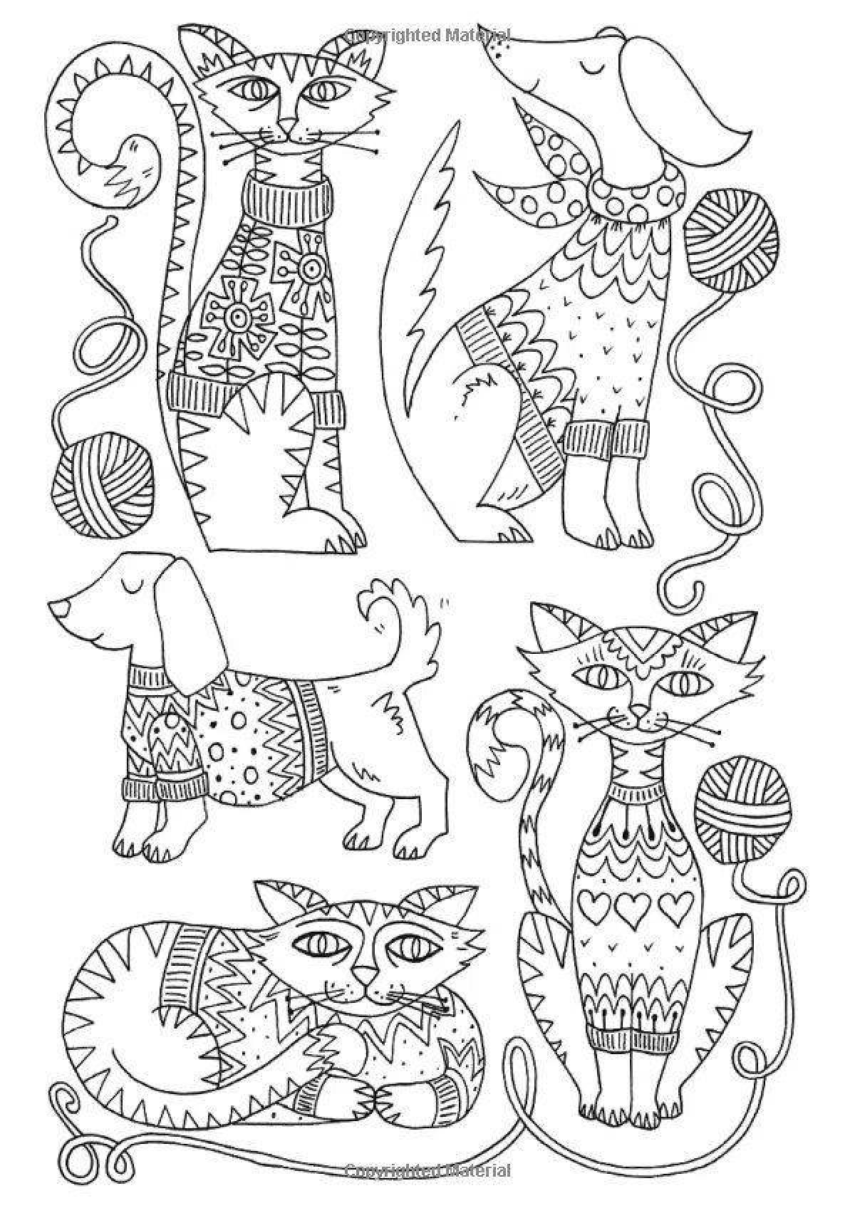 Восхитительная страница раскраски египетской кошки
