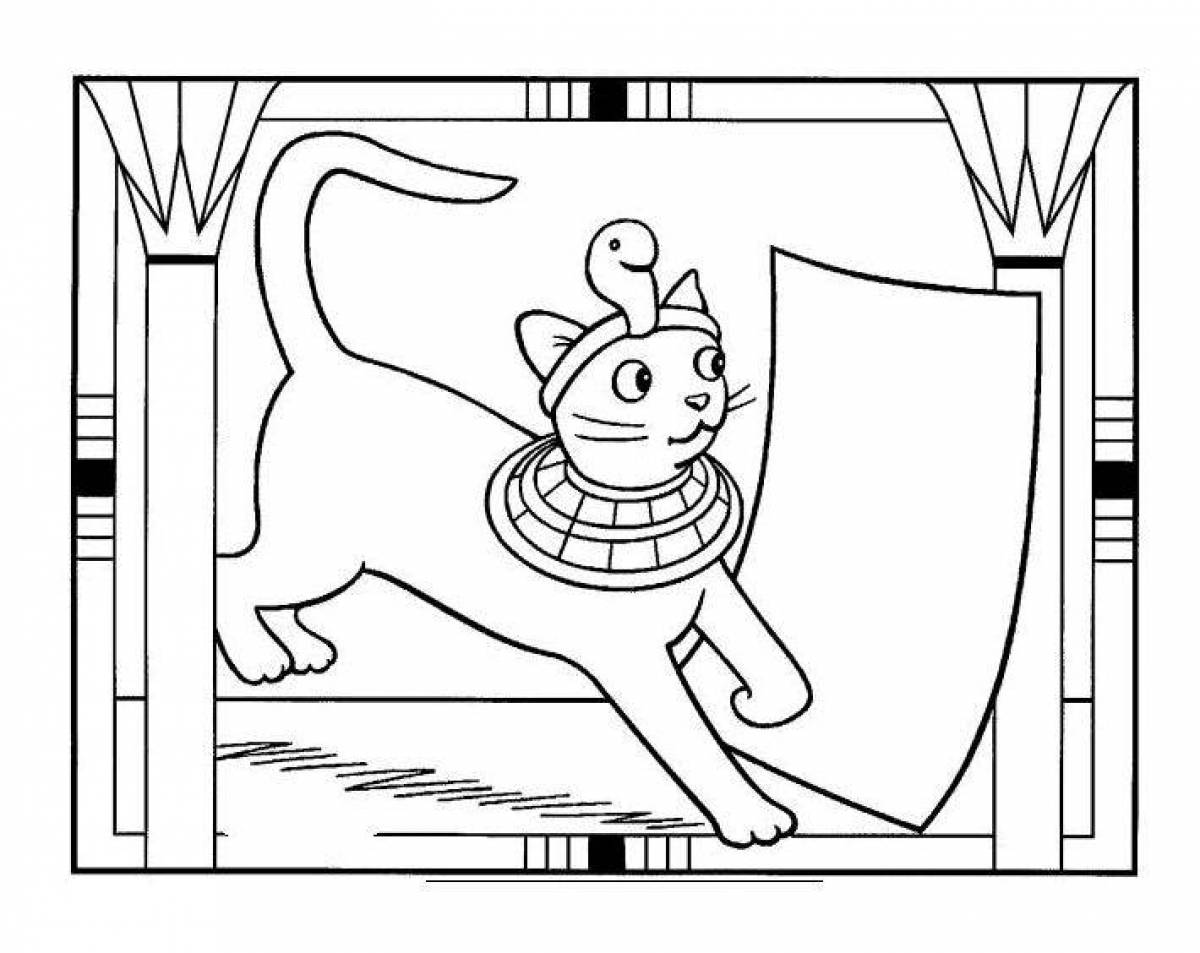 Coloring page graceful egyptian cat