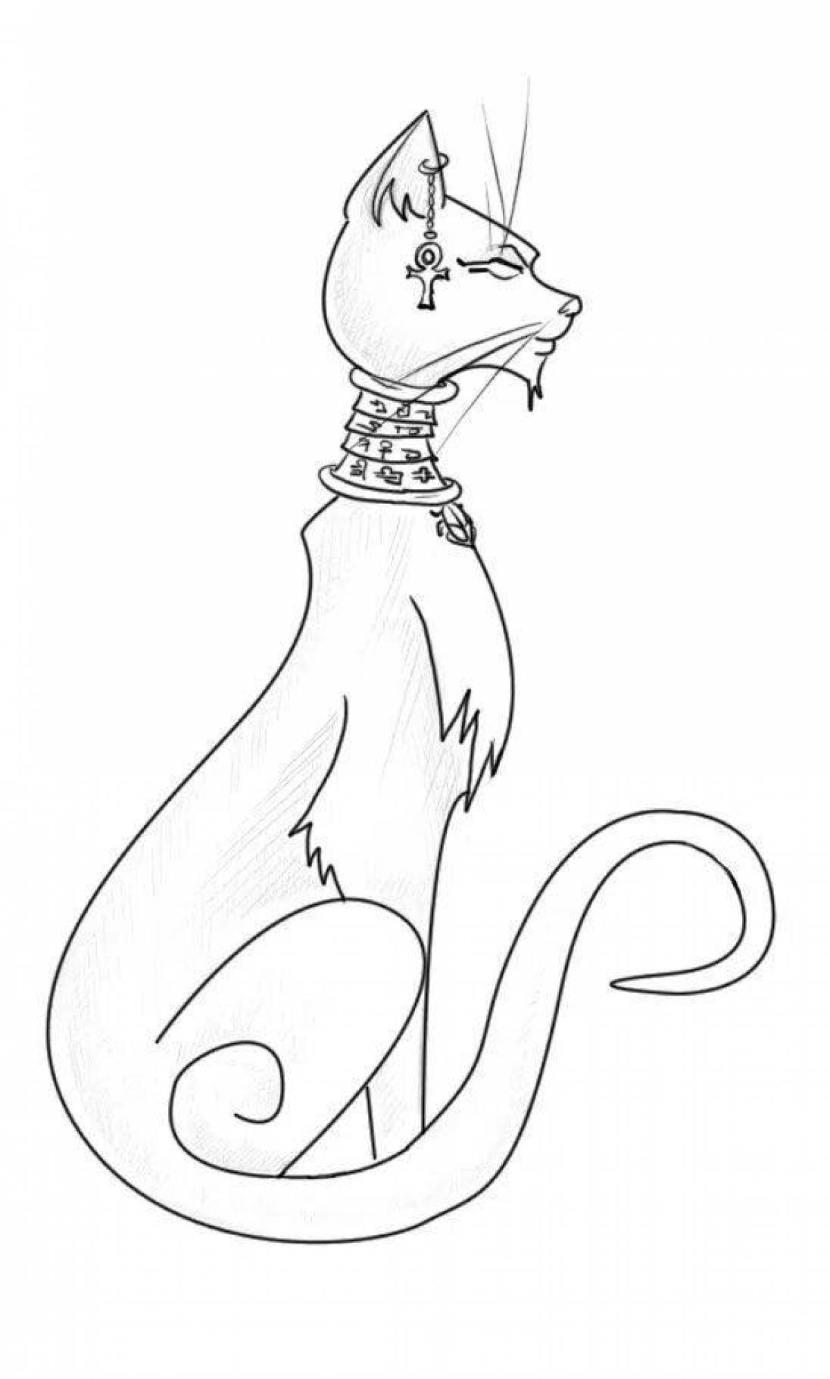 Coloring page beautiful Egyptian cat