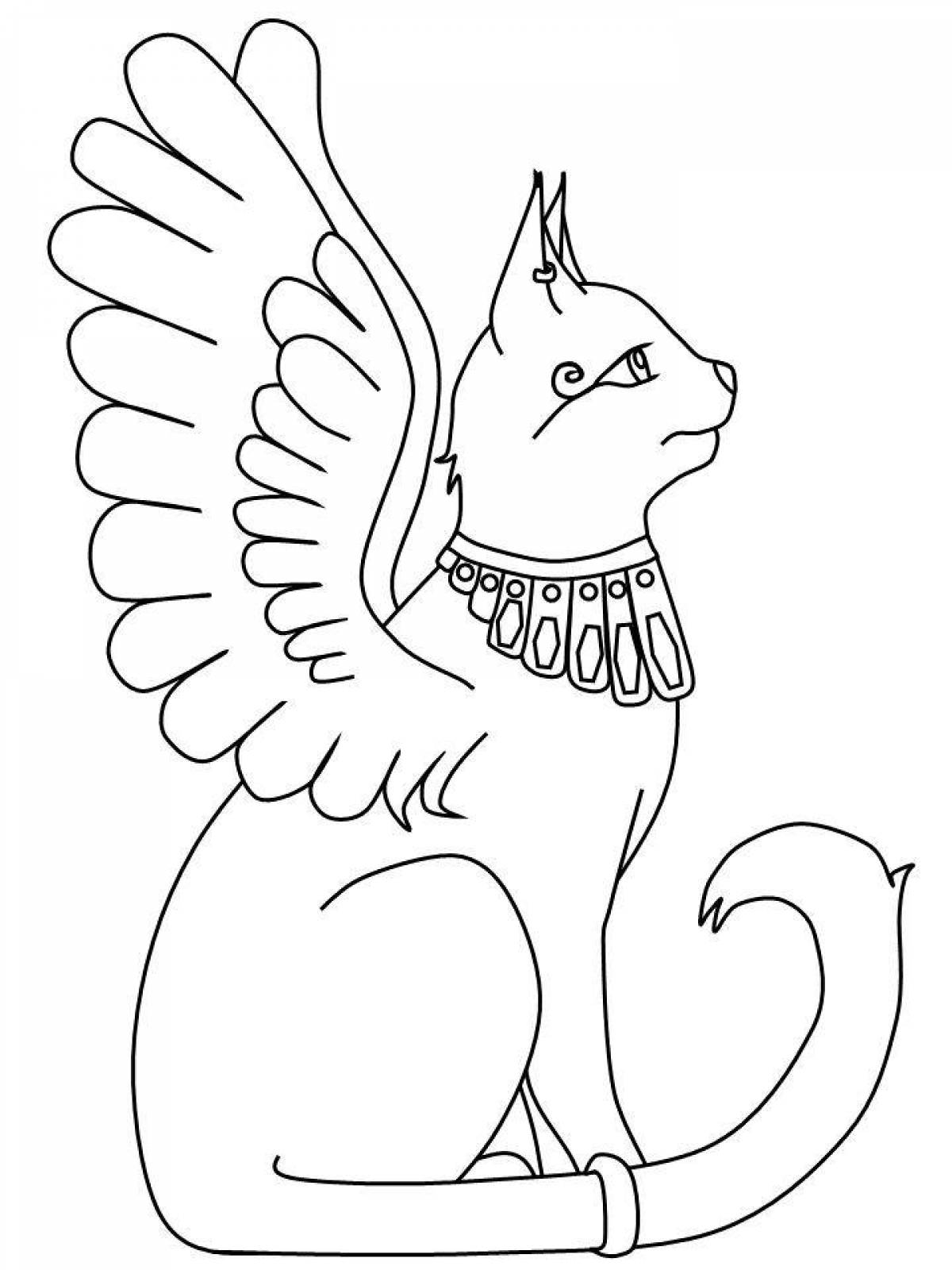 Замечательная раскраска египетской кошки