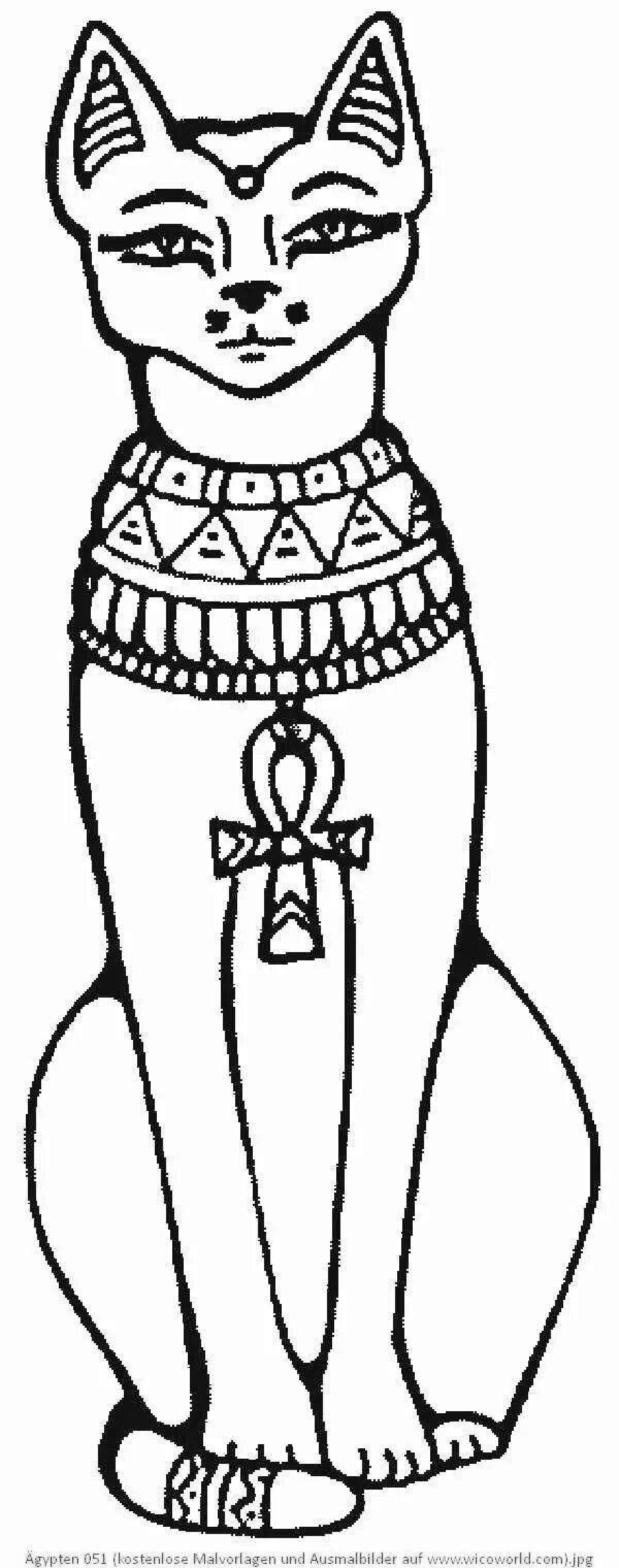 Coloring page spectacular egyptian cat