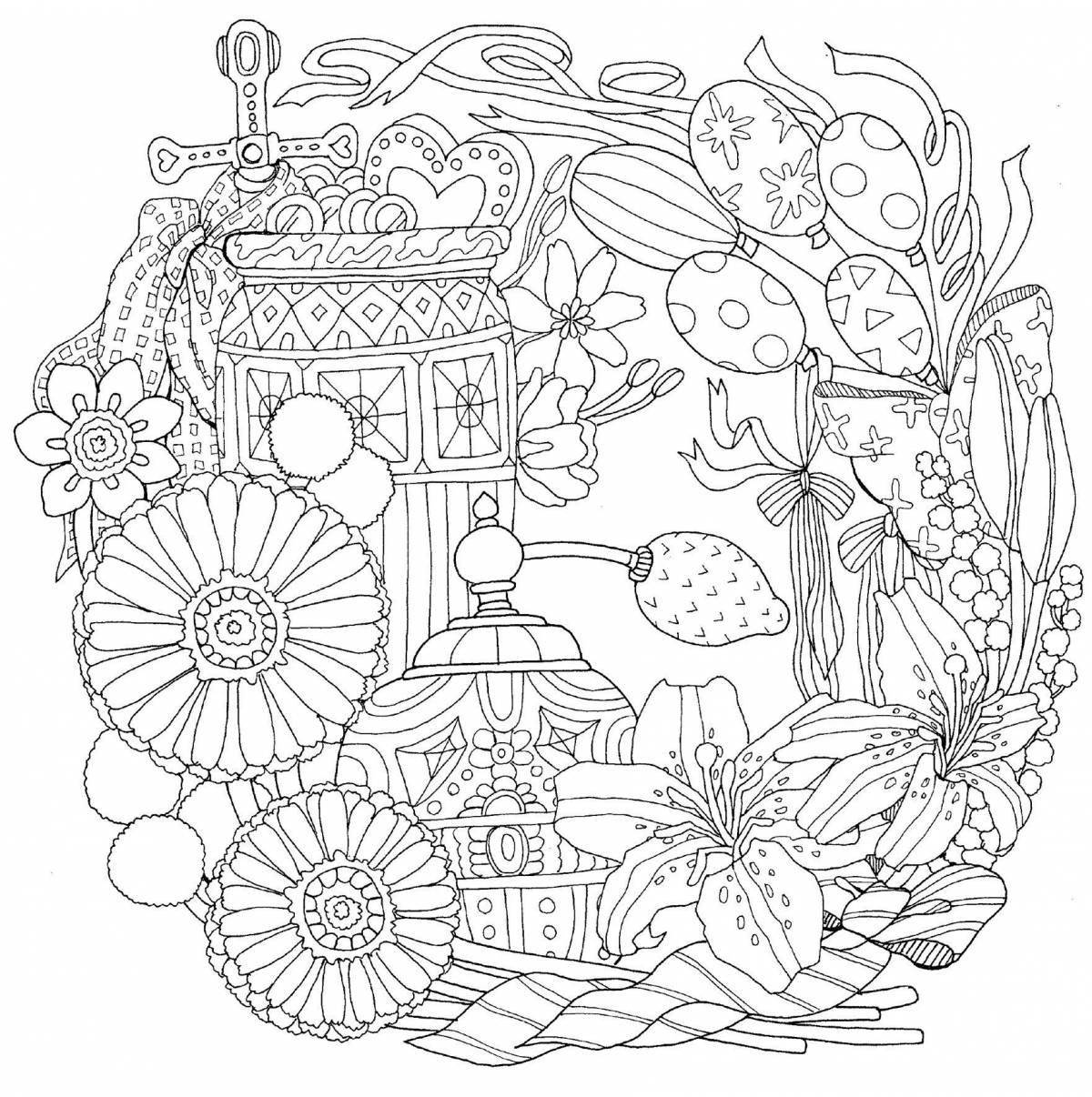Cleansing anti-stress coloring game