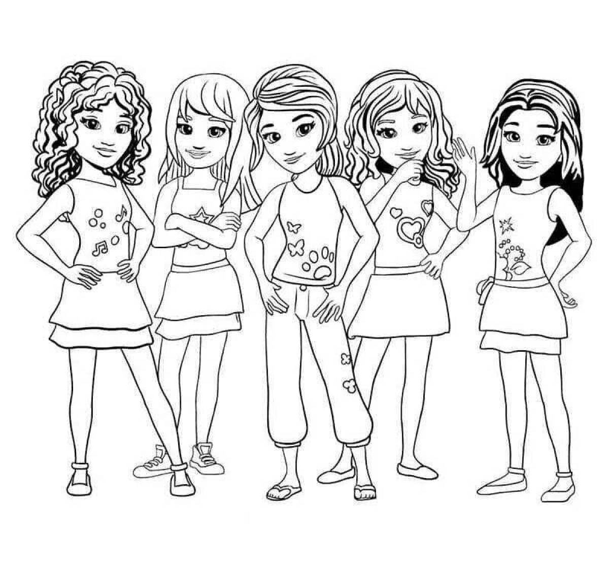 Exciting ramble friends coloring page