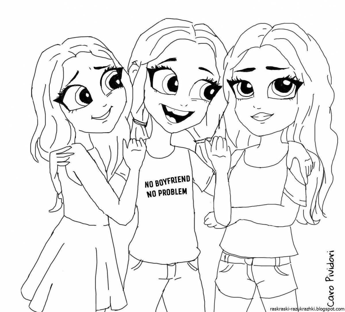 Coloring book fairy friends-tramps