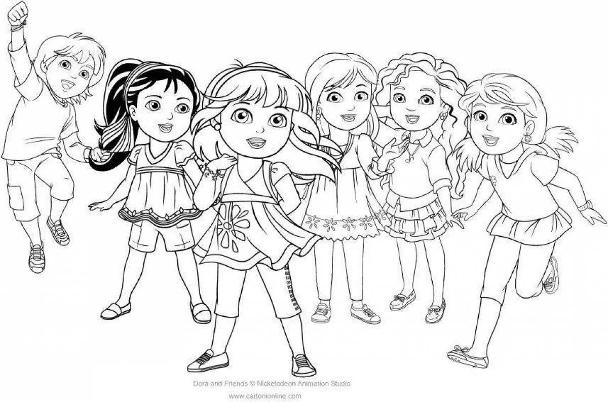 Radiant ramble friends coloring page