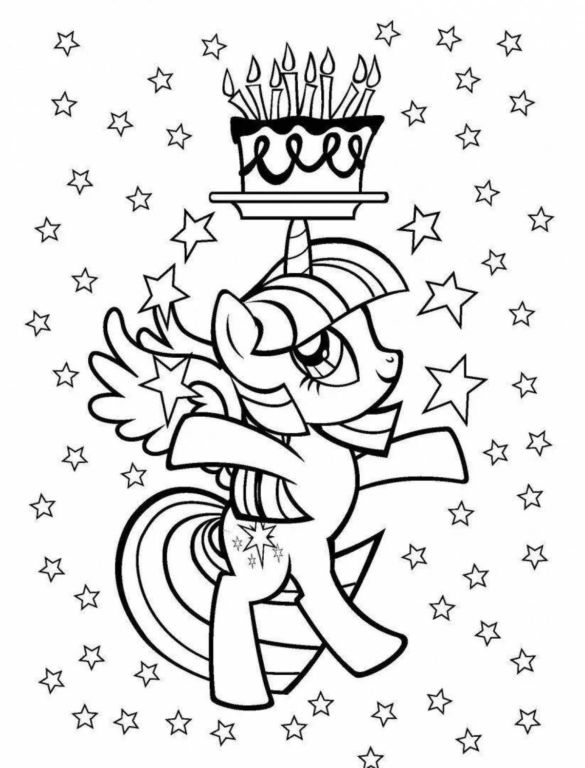 Sweet Christmas pony coloring page
