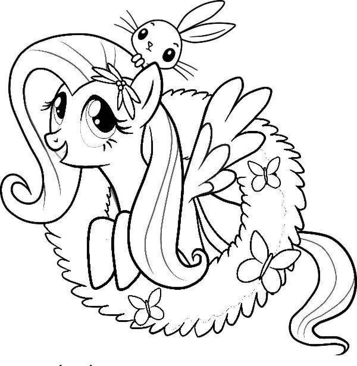 Gorgeous Christmas ponies coloring page
