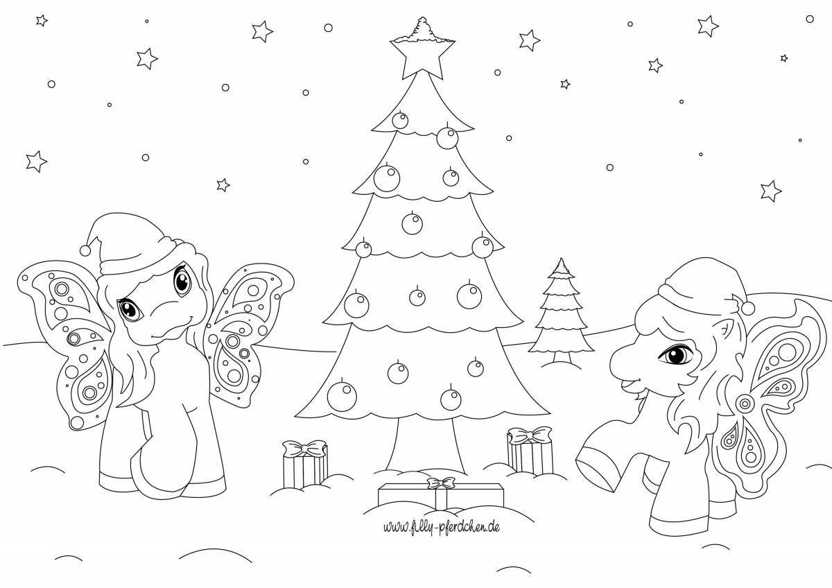 Coloring live Christmas ponies