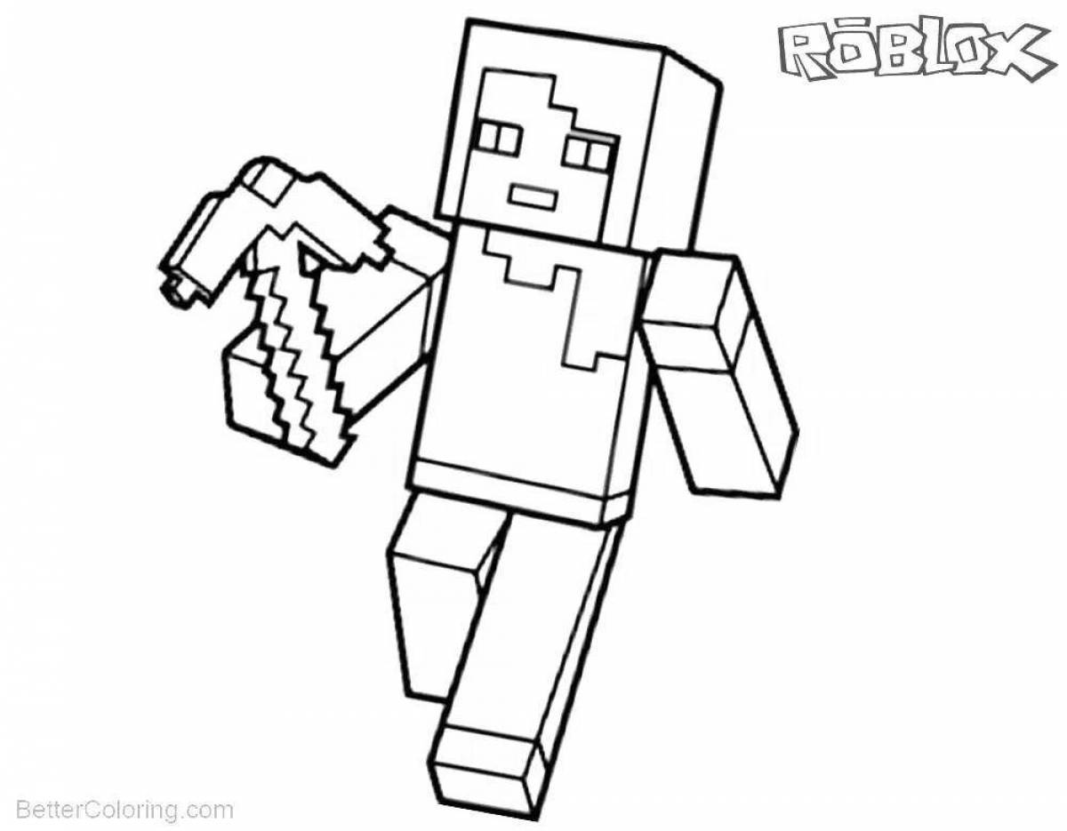 Colorful minecraft coloring page with siren head