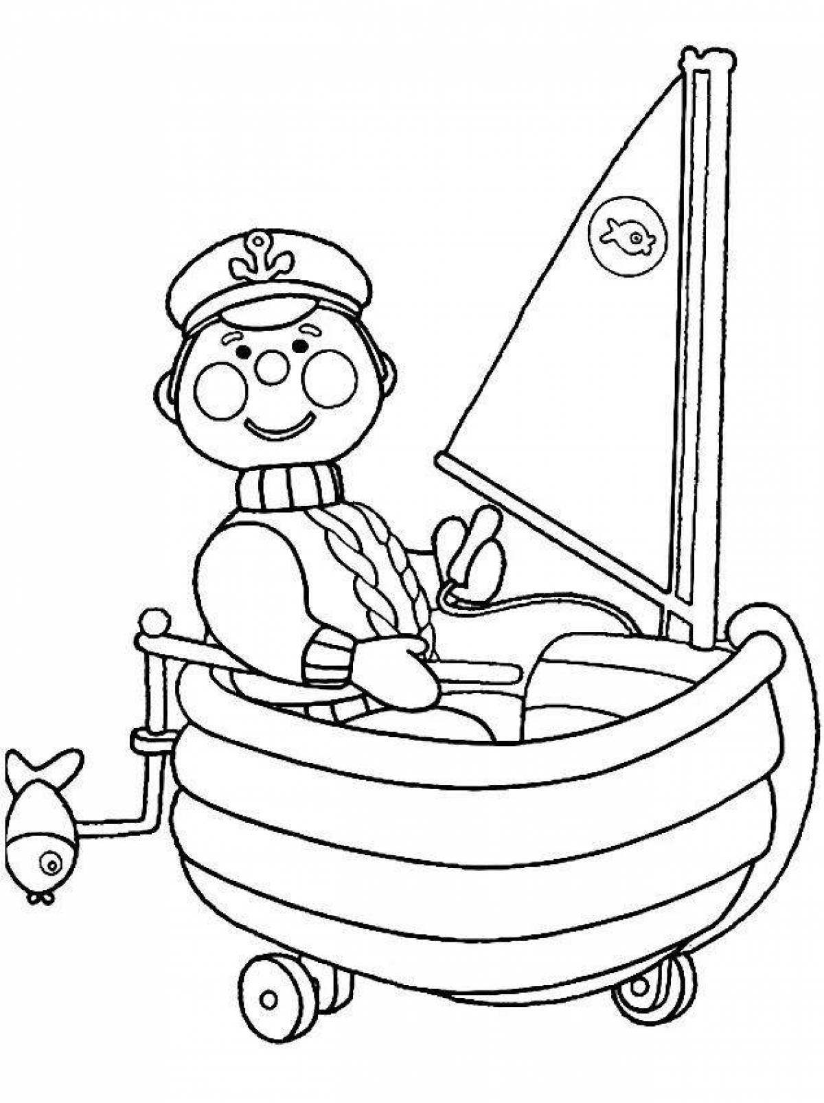 Моряк раскраска для малышей