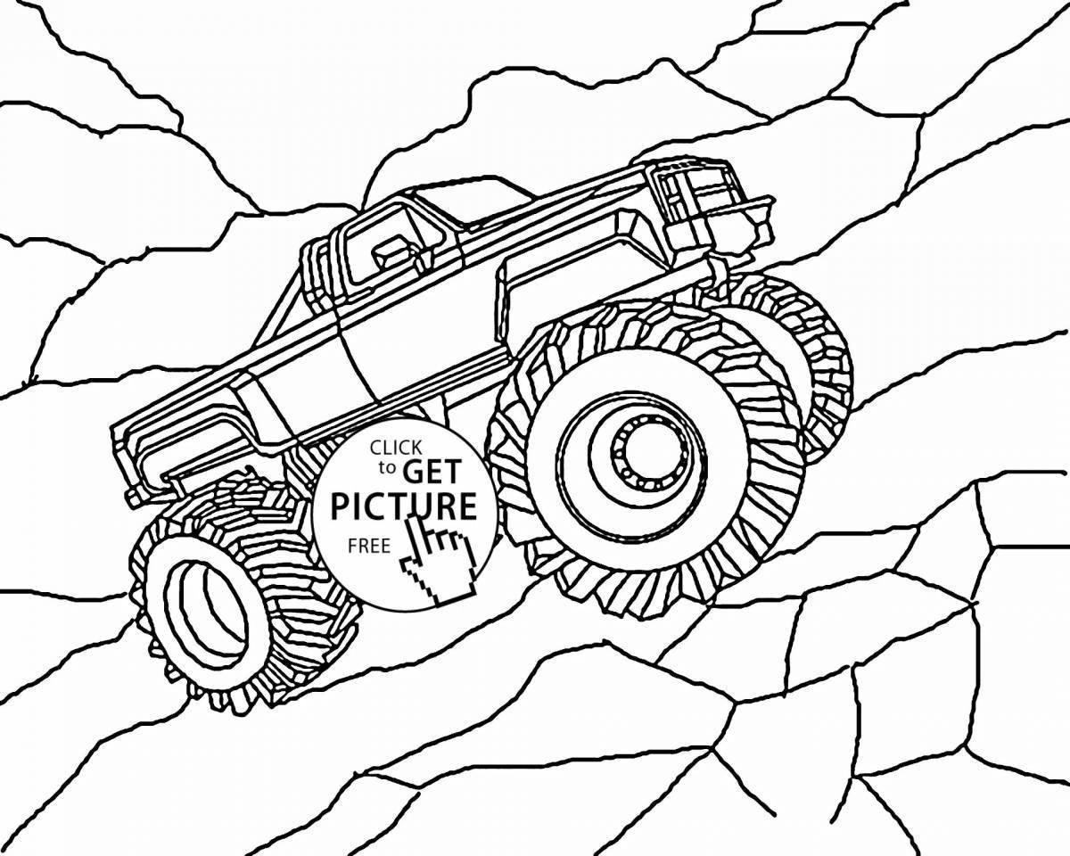 Картинки для раскрашивания монстр трак