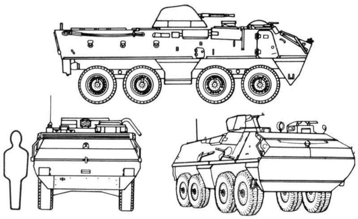 Нарисовать бтр 80