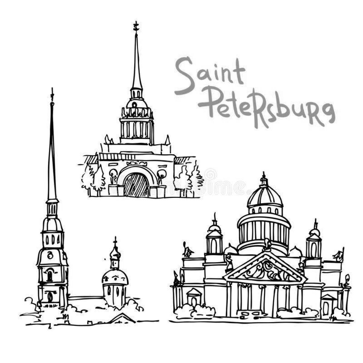 Контур Санкт-Петербурга рисунок