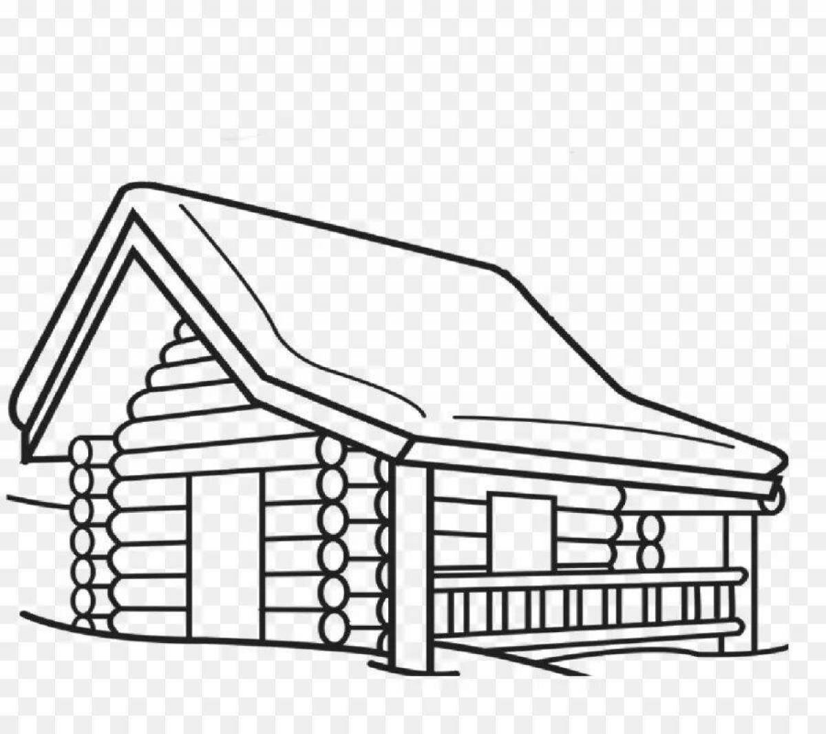 Нарисованный русский дом. Изба раскраска. Изба рисунок. Деревянный домик раскраска. Дом карандашом.