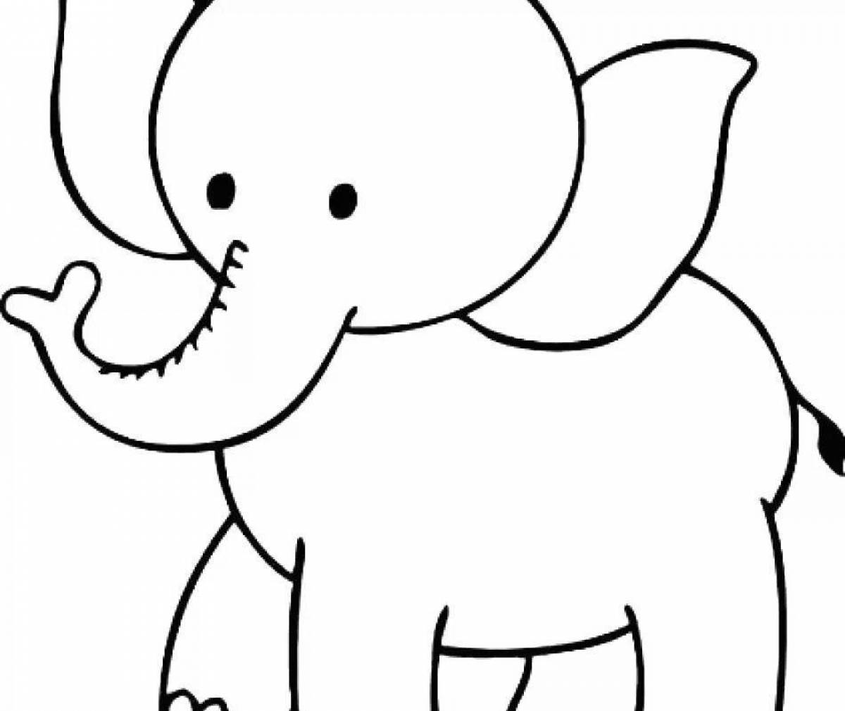 Слон трафарет для рисования для детей