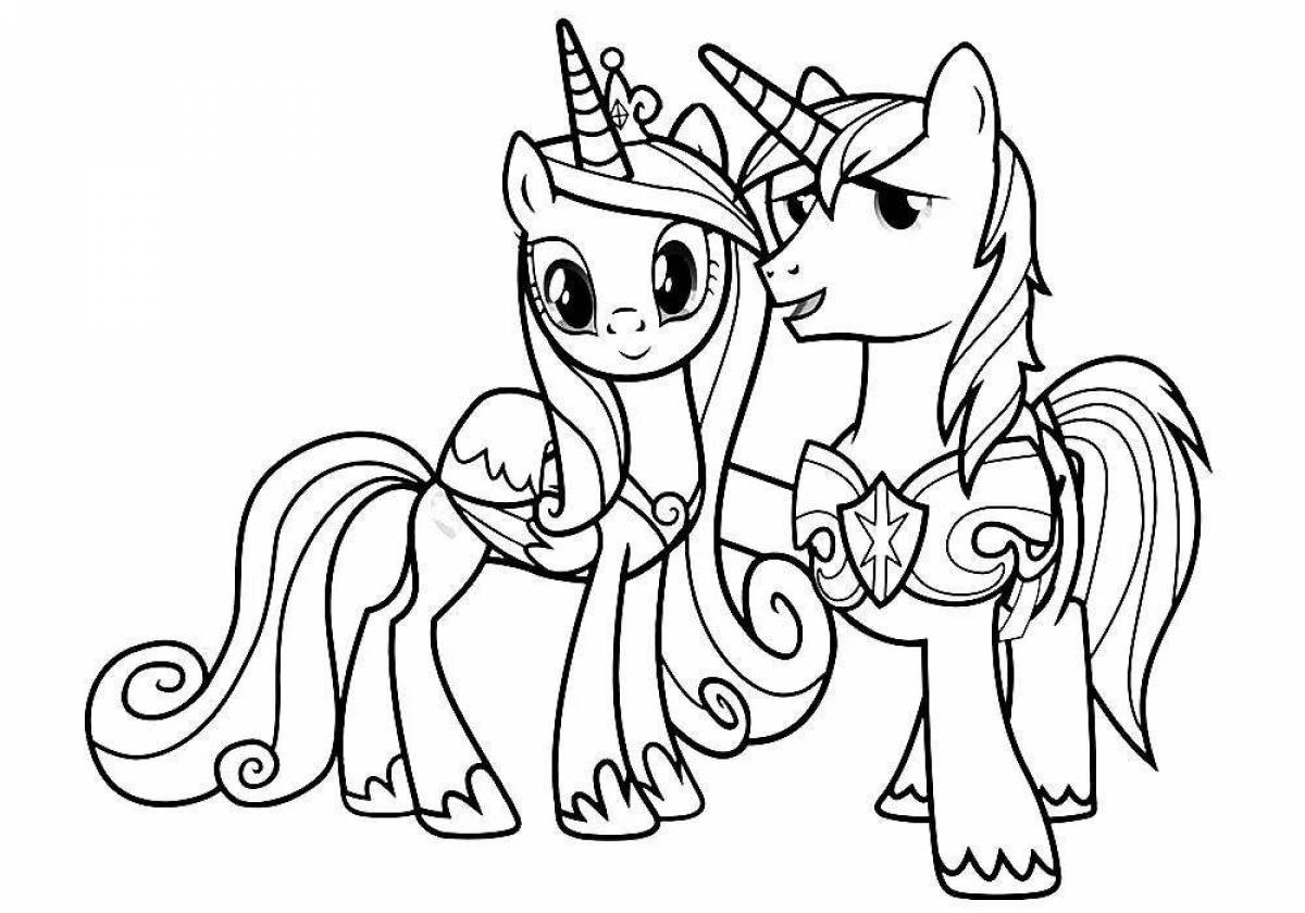 Radiant coloring page pony princess
