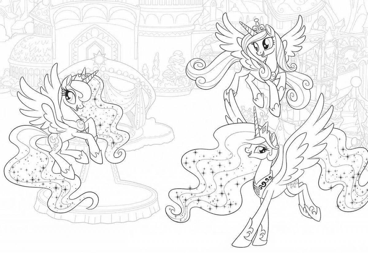 Elegant coloring pony princess